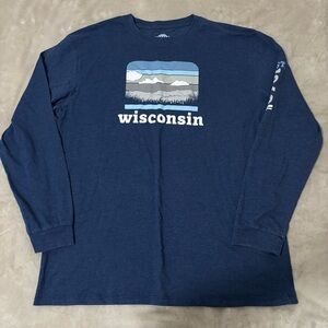 Wisconsin Graphic  Blue Men's Shirt Size L(42/44)